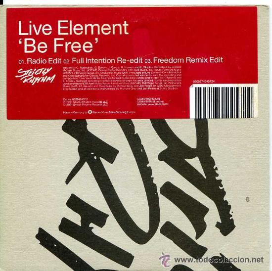 CDs de m&uacute;sica: LIVE ELEMENT - BE FREE ( CD SINGLE ) - Foto 1