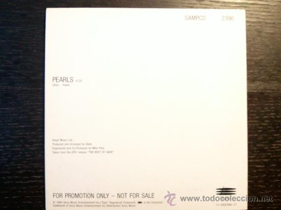 CDs de m&uacute;sica: SADE - PEARLS - CD SINGLE - PROMO - SONY - 1994 - Foto 2