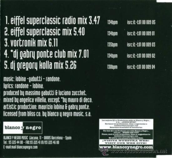 CDs de m&uacute;sica: EIFFEL 65 - BACK IN TIME ( CD SINGLE ) - Foto 2