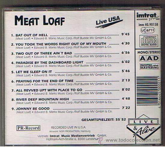 CDs de m&uacute;sica: MEAT LOAF LIVE  USA - Foto 2