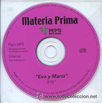 CDs de m&uacute;sica: MATERIA PRIMA - EVA Y MARIA - CD SINGLE - Foto 1