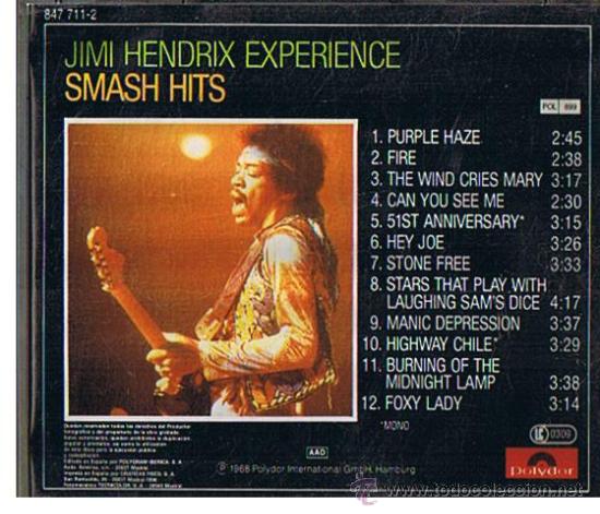 CDs de m&uacute;sica: JIMMI ENDRIX EXPERIENCE SMASH HITS - Foto 2
