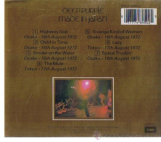 CDs de m&uacute;sica: DEEP PURPLE  MADE IN JAPAN - Foto 2