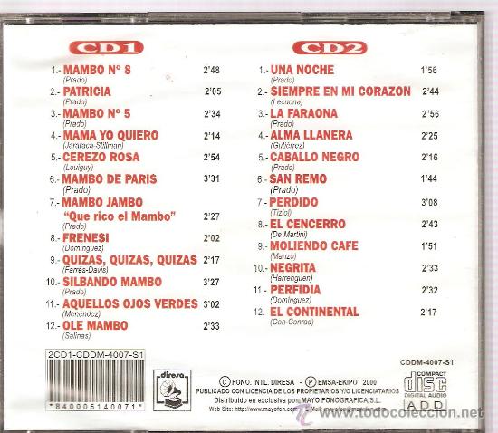 CDs de m&uacute;sica: DOBLE CD PEREZ PRADO : MAMBO MAMBO - Foto 2