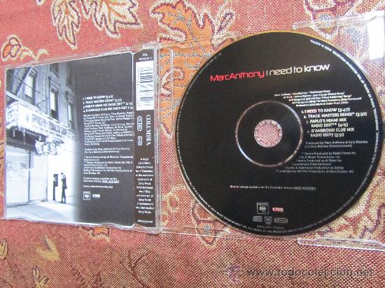 CDs de m&uacute;sica: MAXI-CD DE MARC ANTONY - TITULO - I NEED TO KNOW- CD &iexcl;&iexcl;&iexcl;&iexcl;NUEVO&iexcl;&iexcl;&iexcl;&iexcl; - Foto 2