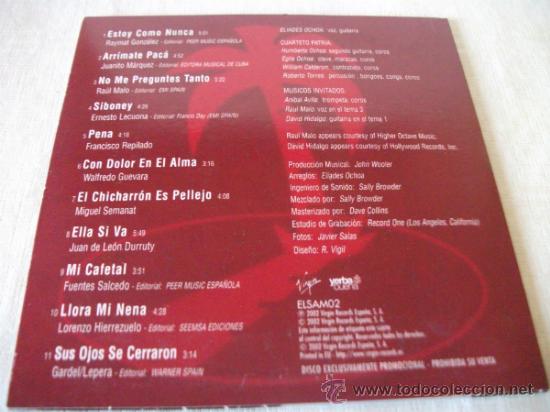 CDs de m&uacute;sica: CD SAMPLER ELIADES OCHOA, ESTOY COMO NUNCA, 11 TEMAS - Foto 2