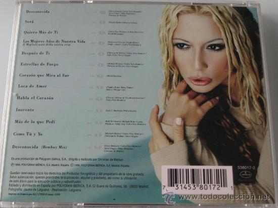 CDs de m&uacute;sica: MARTA SANCHEZ - DESCONOCIDA - CD - POLYGRAM 1998 SPAIN - COMO NUEVO - Foto 3