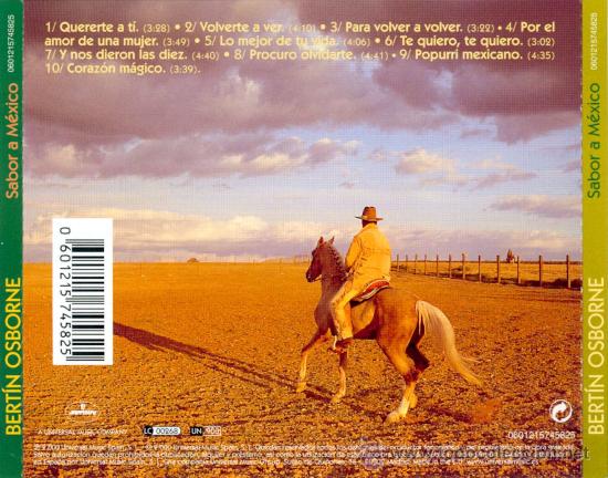 CDs de m&uacute;sica: BERTIN OSBORNE SABOR A MEXICO CD - Foto 2