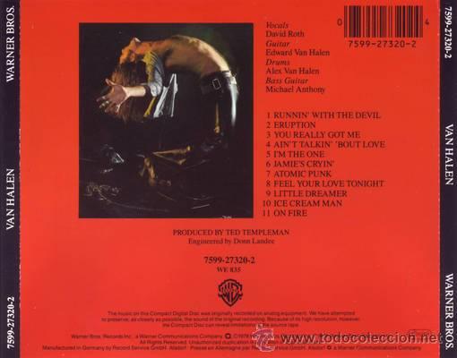 CDs de m&uacute;sica: VAN HALEN  - VAN HALEN  (1978)  CD WEA - Foto 2