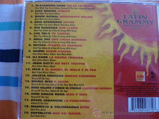 CDs de m&uacute;sica: CD- LATIN GRAMMY NOMINE&Eacute;S 2004. - Foto 2