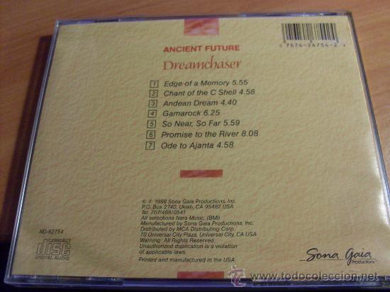 CDs de m&uacute;sica: ANCIENT FUTURE ( DREAMCHASER) CD 7 TRACKS 1988 (CDI23) - Foto 2