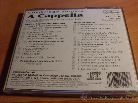 CDs de m&uacute;sica: CAMBRIDGE SINGERS ( A CAPPELLA) CD 25 TRACKS (CDI23) - Foto 2
