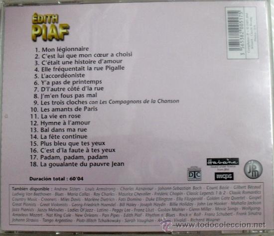 CDs de m&uacute;sica: CD DE EDITH PIAF CON 18 FABULOSOS TEMAS - Foto 2