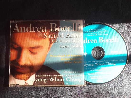 CDs de m&uacute;sica: ANDREA BOCELLI- SACRED ARIAS - CD SINGLE PROMO - INTERVIEW - Foto 1