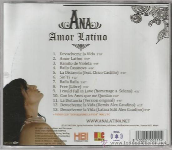 CDs de m&uacute;sica: CD ANA - AMOR LATINO - Foto 2