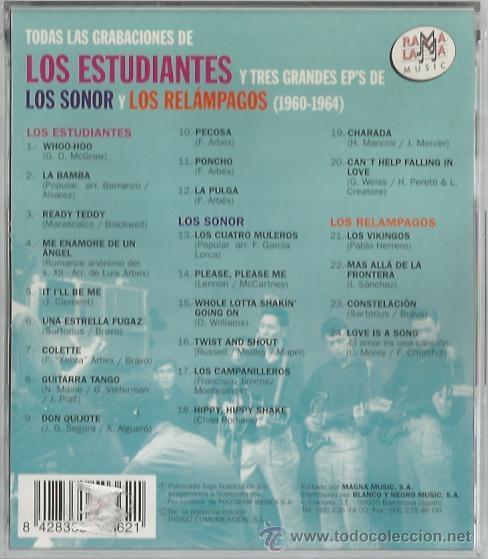 CDs de m&uacute;sica: CD LOS ESTUDIANTES & LOS SONOR & LOS RELAMPAGOS - Foto 2