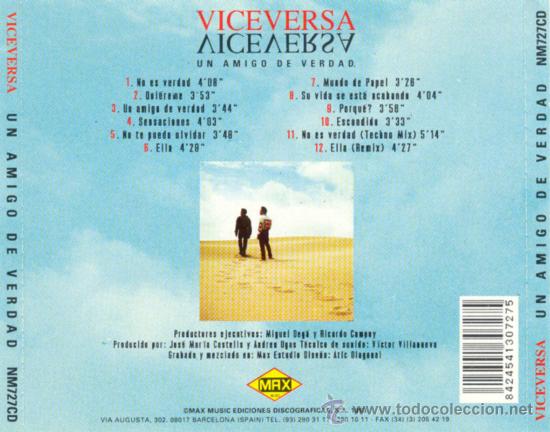 CDs de m&uacute;sica: VICEVERSA UN AMIGO DE VERDAD CD - Foto 2