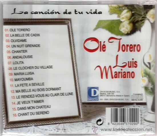 CDs de m&uacute;sica: CD LUIS MARIANO - OL&Eacute; TORERO - Foto 2