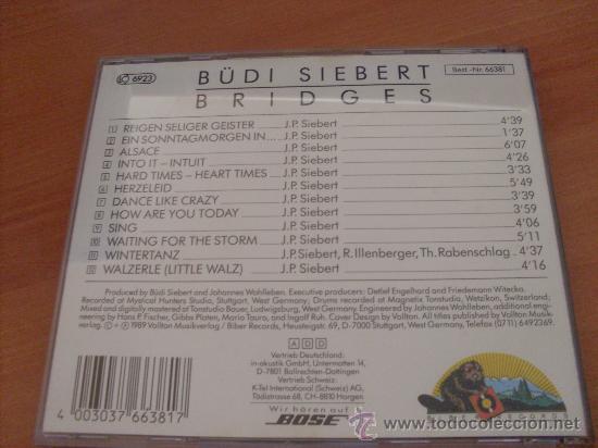 CDs de m&uacute;sica: BUDI SIEBERT (BRIDGES) CD 1989 (CDI15) - Foto 3