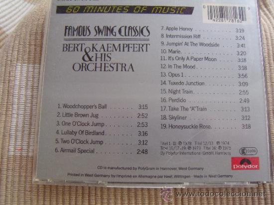 CDs de m&uacute;sica: Bert Kaempfert & His Orchestra ?&ndash; Famous Swing Classics - Foto 2