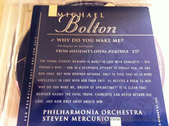CDs de m&uacute;sica: CD SINGLE-MICHAEL BOLTON-WHY DO YOU WAKE ME? - Foto 1