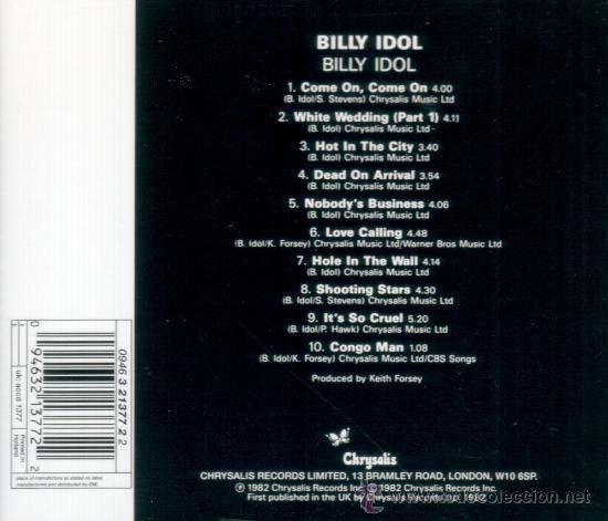 CDs de m&uacute;sica: BILLY IDOL - BILLY IDOL - compact disc.mirar portes antes de comprar - Foto 2