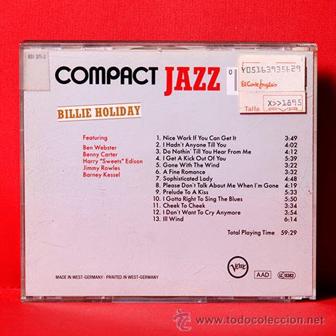 CDs de m&uacute;sica: COMPACT JAZZ BILLIE HOLIDAY CD - Foto 2