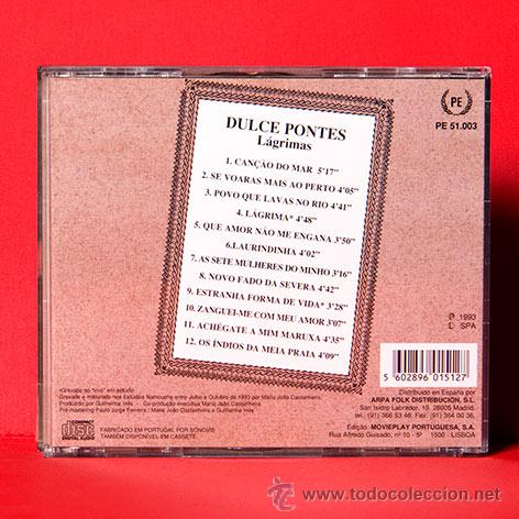 CDs de m&uacute;sica: DULCE PONTES LAGRIMAS CD - Foto 2