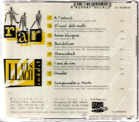 CDs de m&uacute;sica: CD LLUIS LLACH : RAR - Foto 2