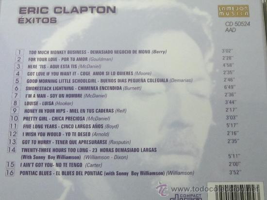 CDs de m&uacute;sica: ERIC CLAPTON - EXITOS - CD - 16 TEMAS - CD 50524 - SUPER RARE - COMO NUEVO - Foto 2