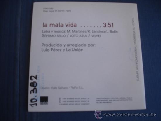CDs de m&uacute;sica: LA UNION   LA MALA VIDA  CD-SINGLE 1+1 - Foto 2