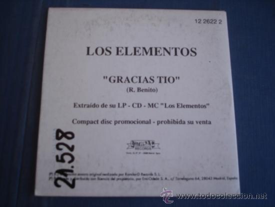 CDs de m&uacute;sica: LOS ELEMENTOS  GRACIAS TIO  PROMO CD SINGLE - Foto 2