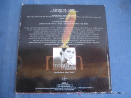 CDs de m&uacute;sica: MONICA MOLINA  COMO EL AIRE  PROMO CD SINGLE - Foto 2