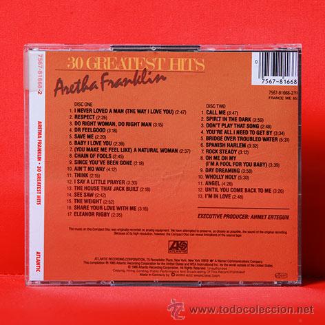 CDs de m&uacute;sica: ARETHA FRANKLIN 30 GREATEST HITS CD DOBLE - Foto 2