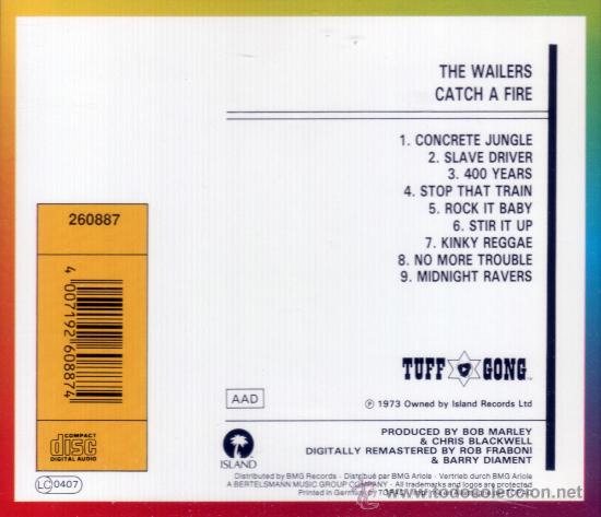 CDs de m&uacute;sica: BOB MARLEY - CATCH A FIRE - compact disc.mirar portes antes de comprar - Foto 2