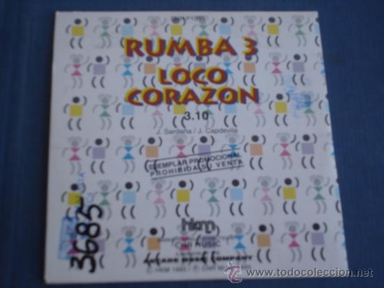CDs de m&uacute;sica: RUMBA 3   LOCO CORAZON  PROMO  CD-SINGLE - Foto 2