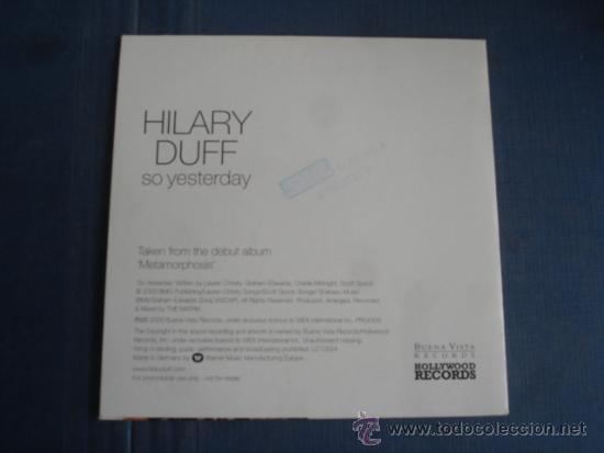 CDs de m&uacute;sica: HILARY DUFF SO YESTERDAY PROMO CD-SINGLE - Foto 2