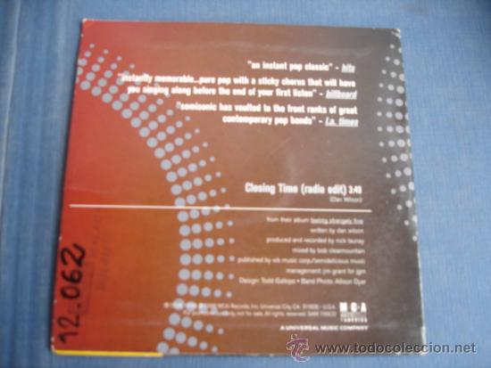 CDs de m&uacute;sica: SEMISONIC   CLOSING TIME  PROMO CD-SINGLE - Foto 2