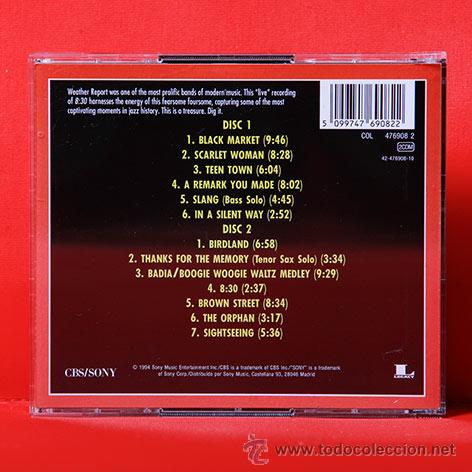 CDs de m&uacute;sica: WEATHER REPORT 8:30 CD DOBLE - Foto 2