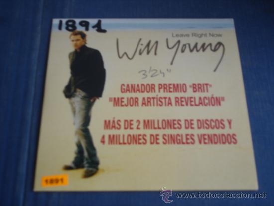 CDs de m&uacute;sica: WILL YOUNG  LEAVE RIGHT NOW  PROMO CD SINGLE - Foto 1