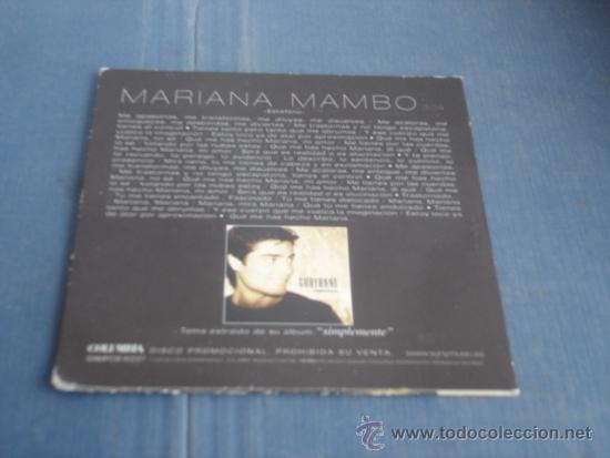CDs de m&uacute;sica: CHAYANNE  MARIANA MAMBO PROMO CD SINGLE - Foto 2