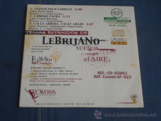 CDs de m&uacute;sica: LEBRIJANO  SUE&Ntilde;OS EN EL AIRE   CD MAXI 3 TRACKS - Foto 2