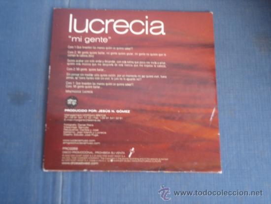CDs de m&uacute;sica: LUCRECIA   MI GENTE  PROMO CD-SINGLE - Foto 2