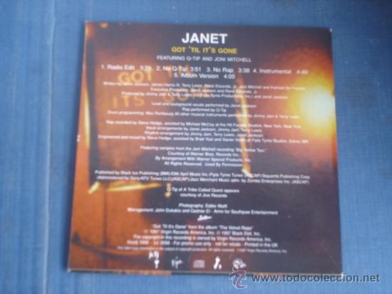 CDs de m&uacute;sica: JANET  GOT  &acute;TIL IT&acute;S GONE  PROMO CD MAXI 5 TRACKS - Foto 2