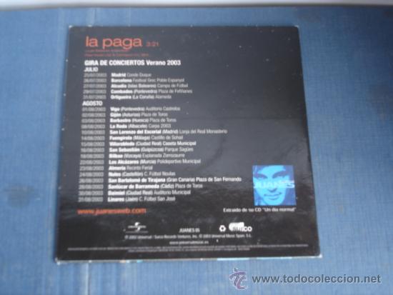 CDs de m&uacute;sica: JUANES   LA PAGA  PROMO CD-SINGLE - Foto 2