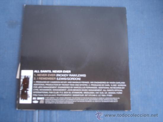 CDs de m&uacute;sica: ALL SAINTS   NEVER EVER  CD-SINGLE 1+1 - Foto 2
