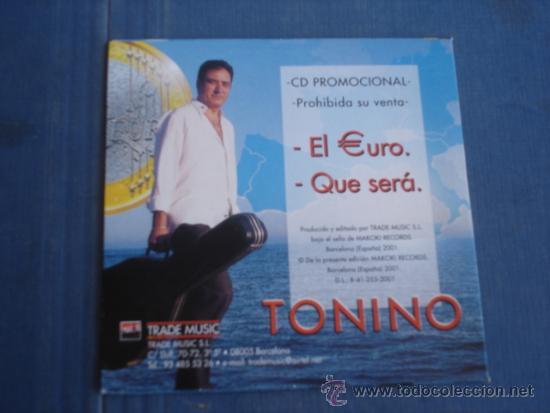 CDs de m&uacute;sica: TONINO EL EURO PROMO CD SINGLE - Foto 2