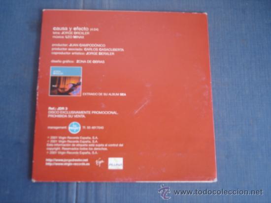 CDs de m&uacute;sica: JORGE DREXLER   CAUSA Y EFECTO  PROMO CD-SINGLE - Foto 2