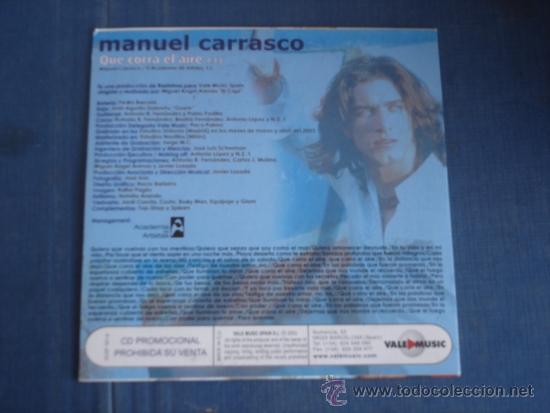 CDs de m&uacute;sica: MANUEL CARRASCO QUE CORRA EL AIRE PROMO CD SINGLE - Foto 2