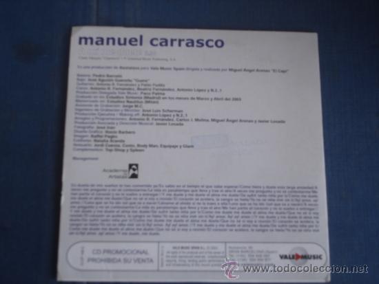 CDs de m&uacute;sica: MANUEL CARRASCO A MI ME DUELE PROMO CD SINGLE - Foto 2